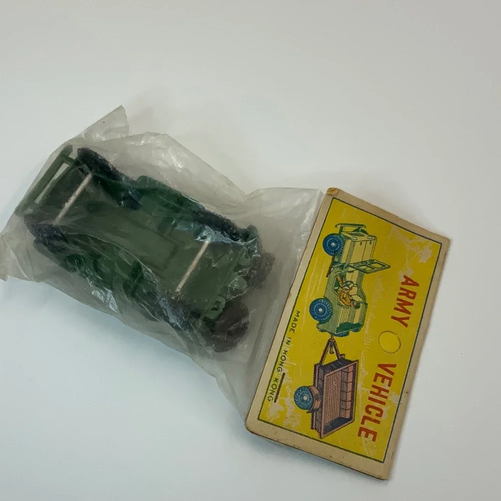 Vintage Army Vehicle Jeep Toy Made in Hong Kong New in Bag Military Collectible